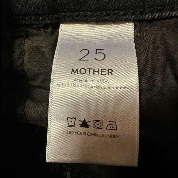 MOTHER The Hustler Ankle Fray Jeans Black Encounters at Night Raw Hem Boot - Picture 13 of 16